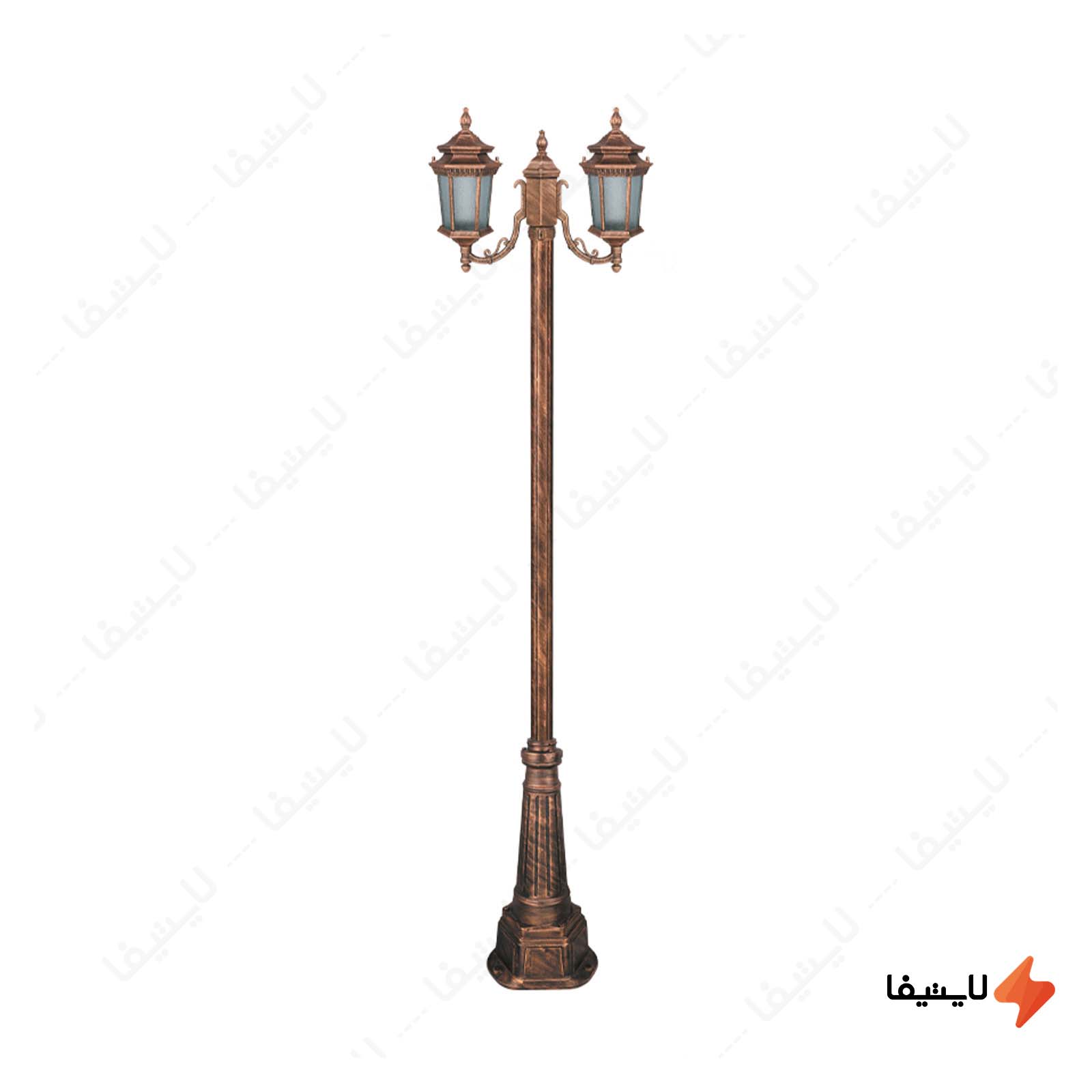 چراغ دوشاخه پارکی تکشیدفام مدل معب چراغ-دوشاخه-پارکی-تکشیدفام-مدل-معبد-رابو-کد-91215-16-7321