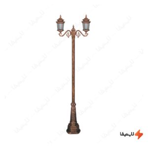 چراغ-دوشاخه-پارکی-تکشیدفام-مدل-معبد-رابو-کد-91215-16-7322