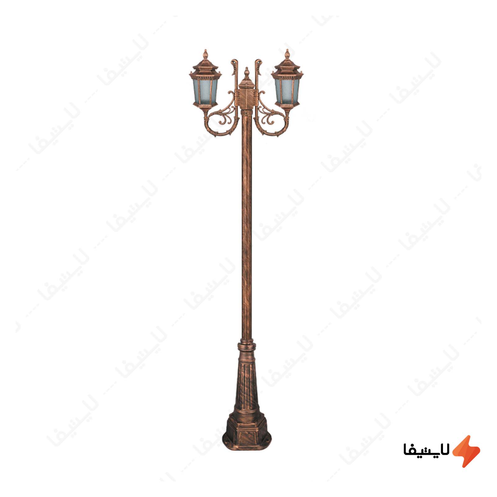 چراغ دوشاخه پارکی تکشیدفام مدل معب چراغ-دوشاخه-پارکی-تکشیدفام-مدل-معبد-رابو-کد-91215-16-7323