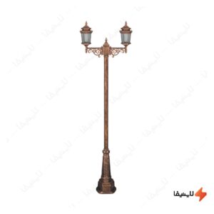 چراغ-دوشاخه-پارکی-تکشیدفام-مدل-معبد-رابو-کد-91215-16-7325