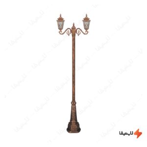 چراغ-دوشاخه-پارکی-تکشیدفام-مدل-معبد-ویسپر-کد-91215-16-7422