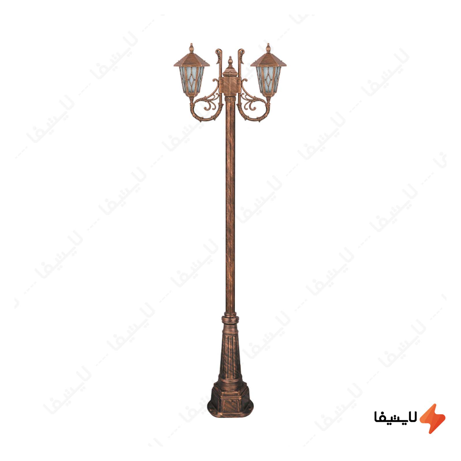 چراغ دوشاخه پارکی تکشیدفام مدل ویک چراغ-دوشاخه-پارکی-تکشیدفام-مدل-ویکتور-کد-91215-16-7623