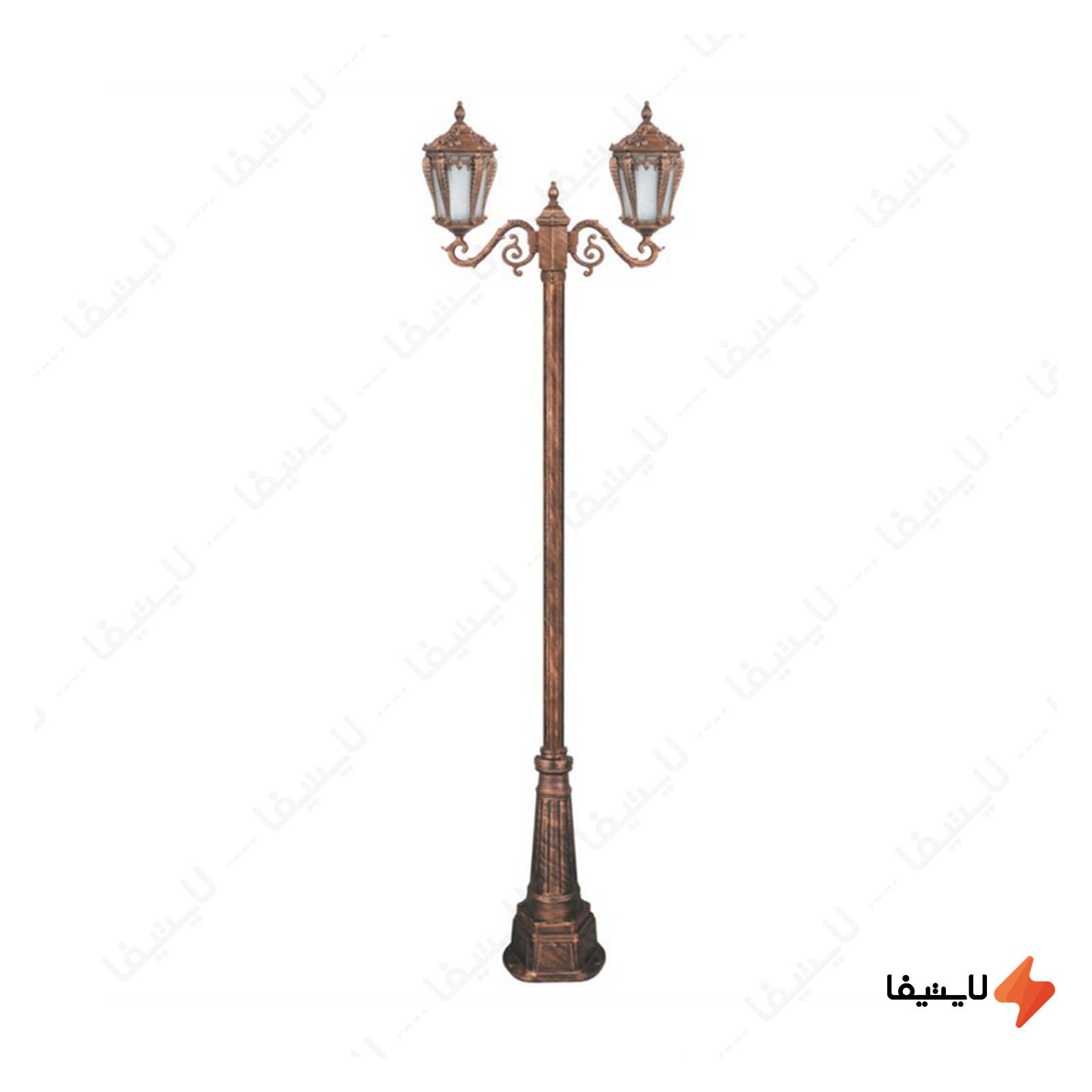 چراغ دوشاخه پارکی تکشیدفام مدل پال چراغ-دوشاخه-پارکی-تکشیدفام-مدل-پالیز-کد-91215-16-8522