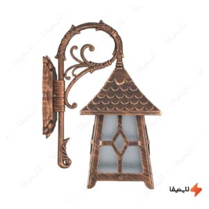 چراغ-دیواری-حیاطی-و-پارکی-تکشیدفام-مدل-کلبه-کد-8303