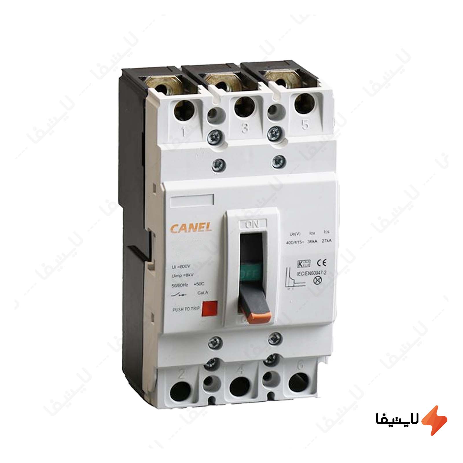 کلید اتوماتیک ثابت 63 آمپر لنا افرات کلید-اتوماتیک-ثابت-80-آمپر-کانل-کد-80A-36KA-125L-3P