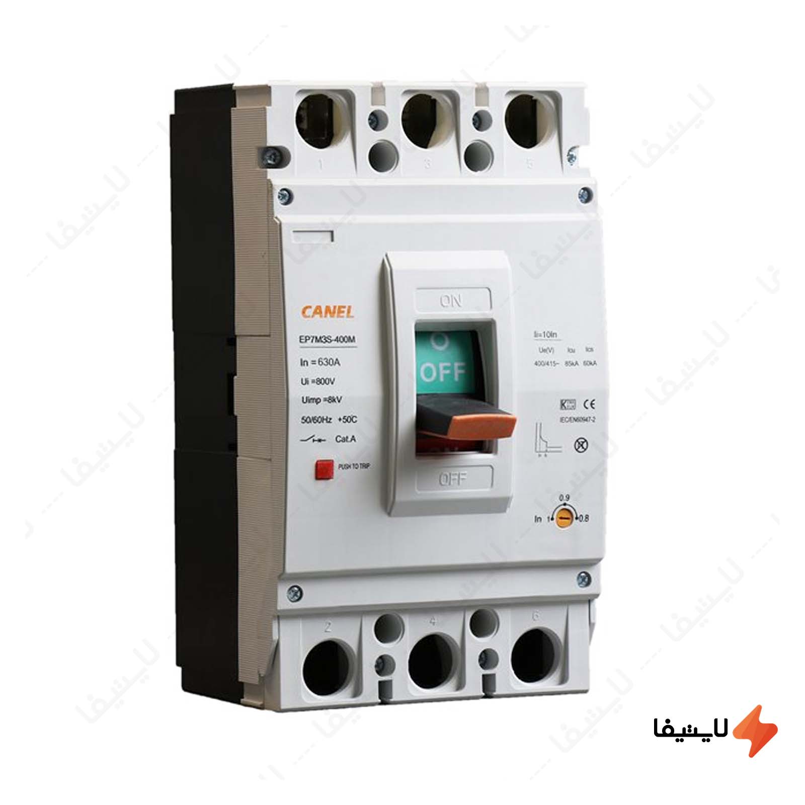 کلید اتوماتیک قابل تنظیم 125 آمپر لن کلید-اتوماتیک-قابل-تنظیم-125-آمپر-کانل-کد-125A-50KA-160-3P