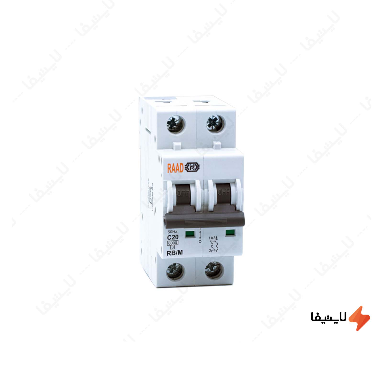 کلید مینیاتوری 1 پل 20 آمپر RB-M-2P C2006kA کلید-مینیاتوری-2-پل-20-آمپر-RB-M-2P-C20-6KA-رعد