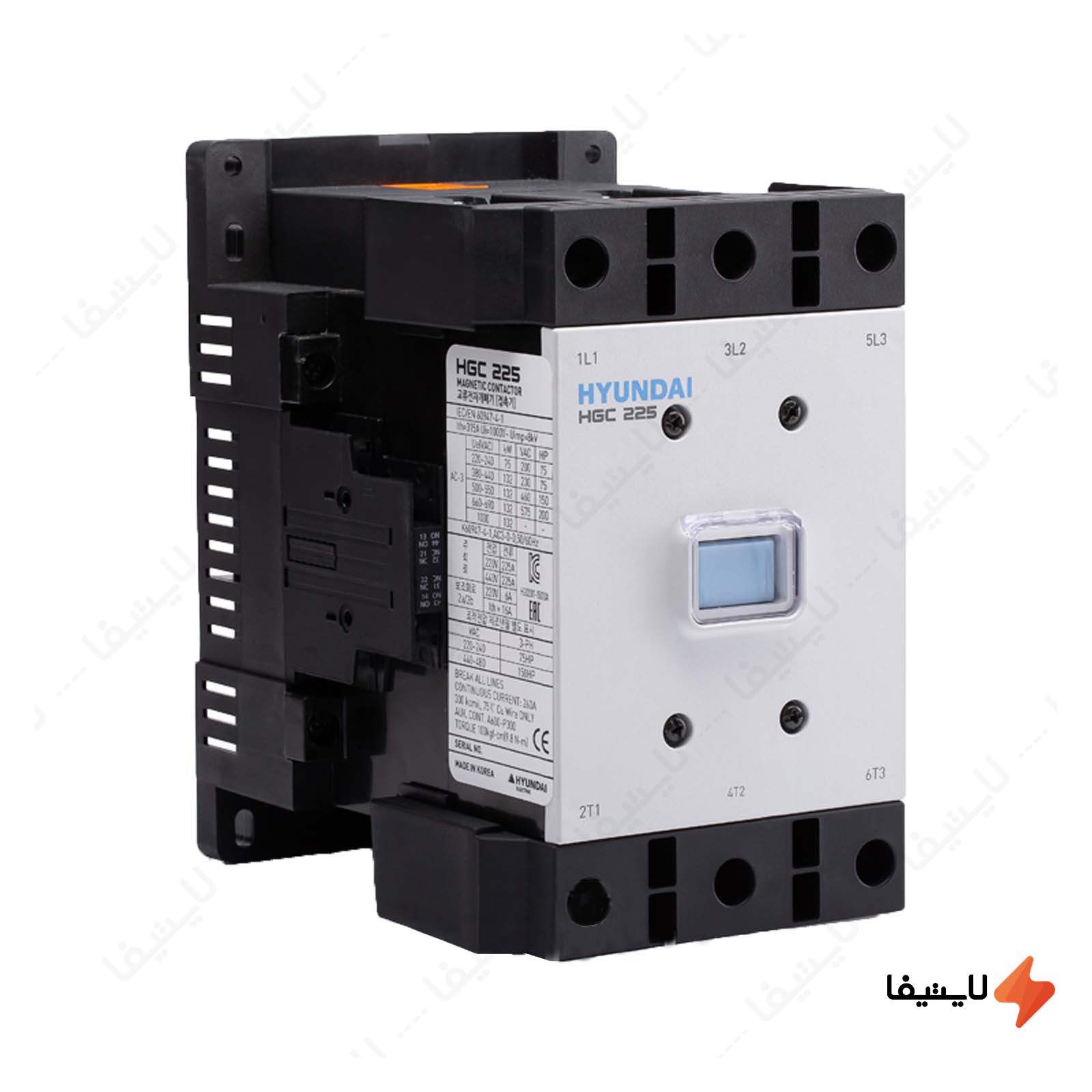 کنتاکتور 225 آمپر 132 کیلو وات هیوندای کنتاکتور-225-آمپر-132-کیلو-وات-هیوندای-با-بوبین-AC