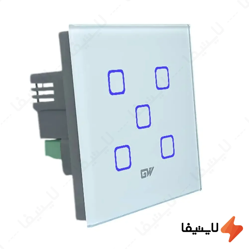 کلید-لمسی-هوشمند-5-پل-گلدور@LIGHTIFA.webp کلید لمسی هوشمند 5 پل گلدور - Image 1