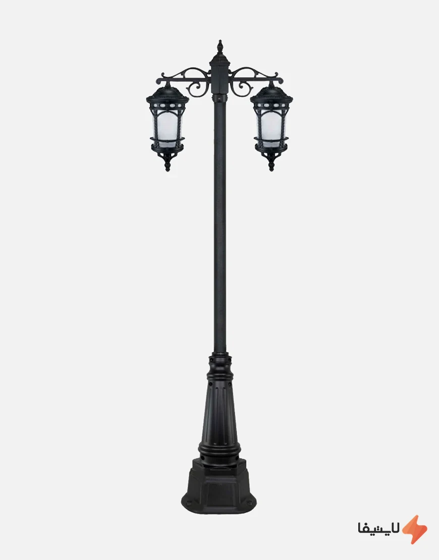 TOL-115429296647308_img0_1793345279_e4b4d9.webp چراغ پارکی دو شاخه بیتانور مدل فانوس کد Bi-68 - Image 1