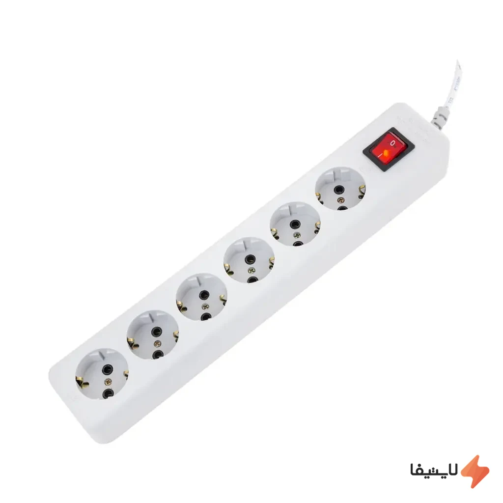 TOL-244324283824635_img0_1792057661_d1b08b.webp چند راهی ۶ خانه ارت دار پارت الکتریک مدل نیک با کابل ۱.۸ متر (بسته 2 عددی) - Image 1