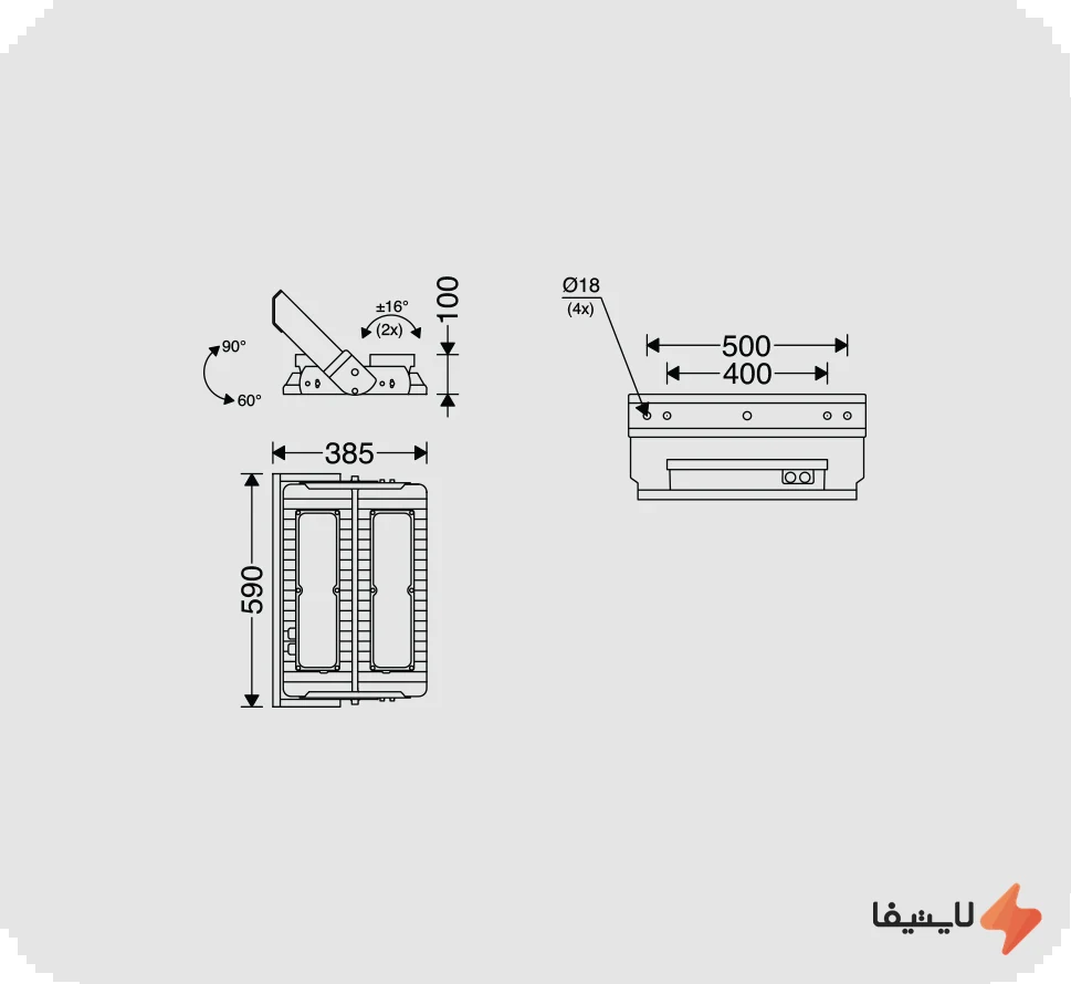 TOL-949864035314638_img0_1793166184_bc2e75.webp پروژکتور ال ای دی 400 وات گلکسی مازی نور کد M326M2BLED12730-S - Image 1